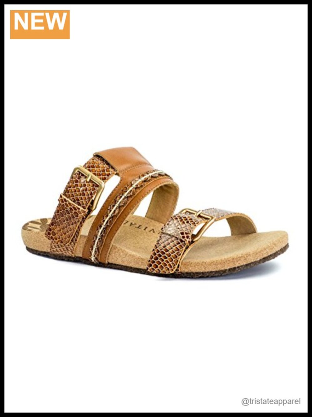Women's Leather Slide Sandals Supportive Slip-On Comfort